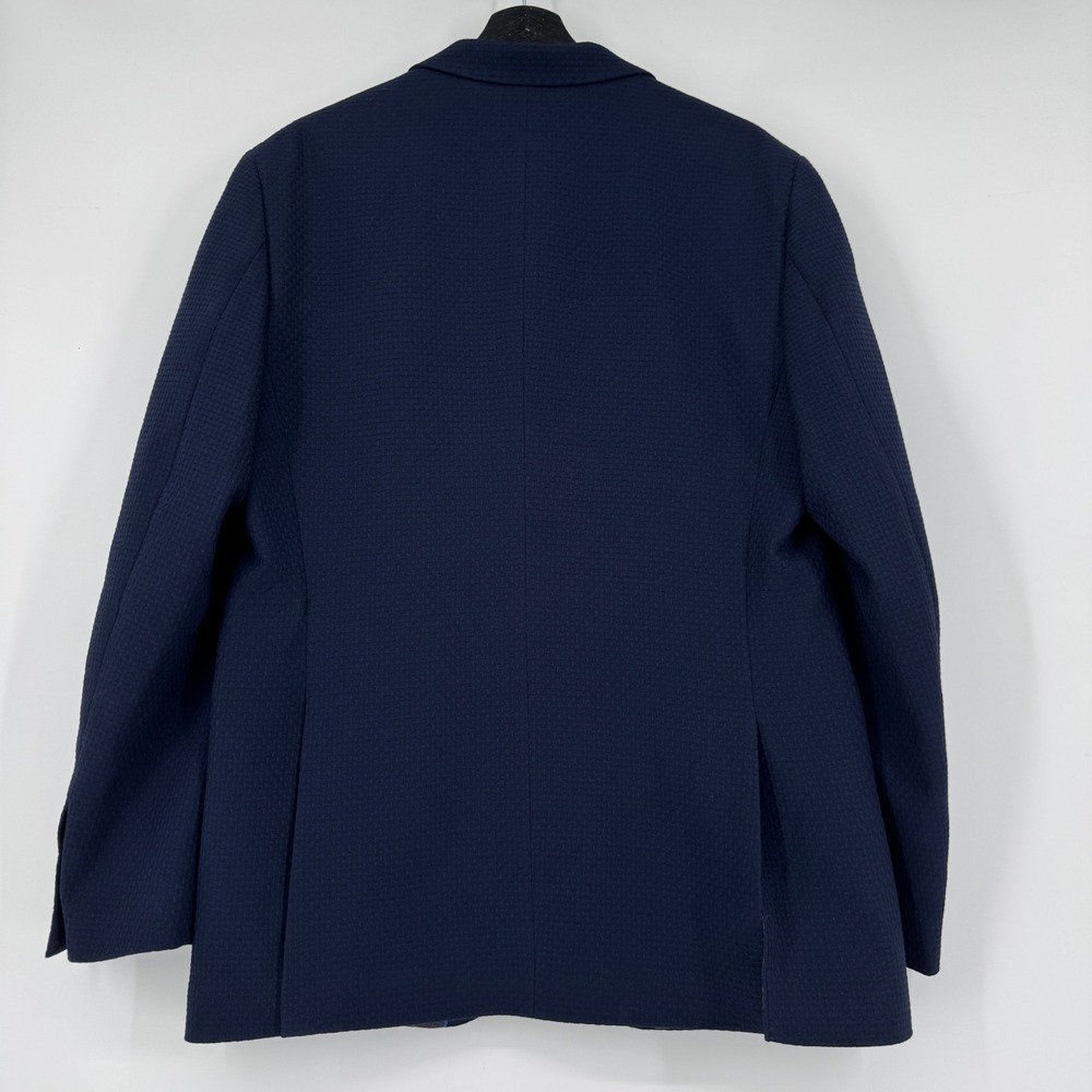 Tailorbyrd Collection Navy Blue Waffle Knit Blazer Sport Coat 40R Paisley Lining - Picture 2 of 12